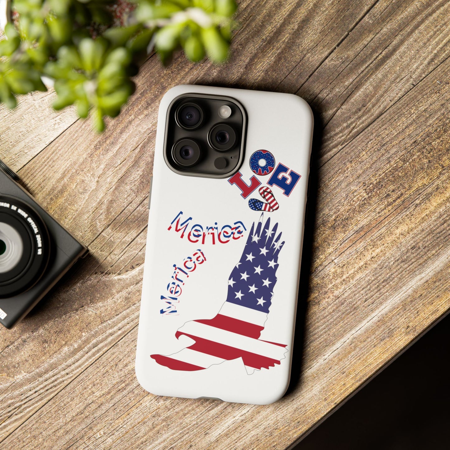 Patriotic Phone Case, Love America Design, American Flag Accessory, Perfect Gift for Veterans, Independence Day, Memorial Day