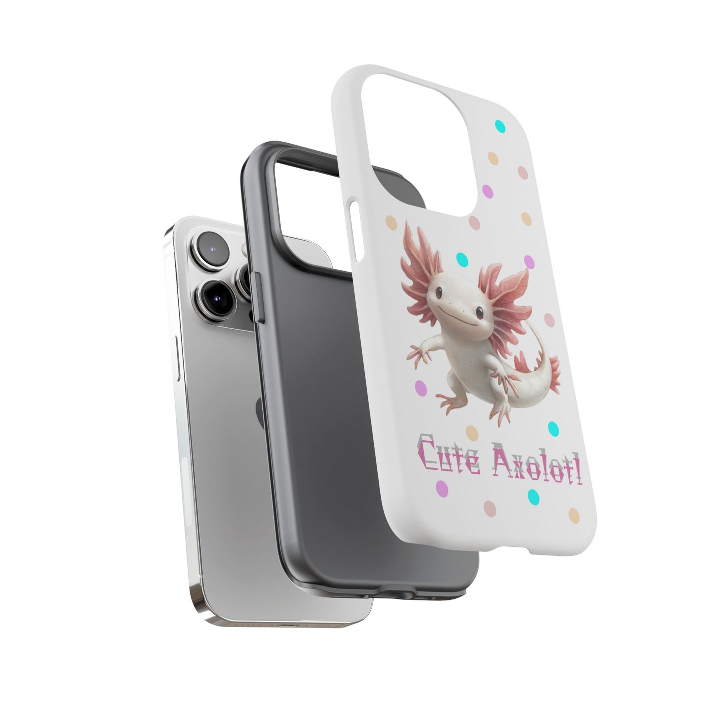 Cute Axolotl Phone Case, Kawaii Phone Cover, Gifts for Kids, Animal Lover Accessories, Cute Axolotl Design