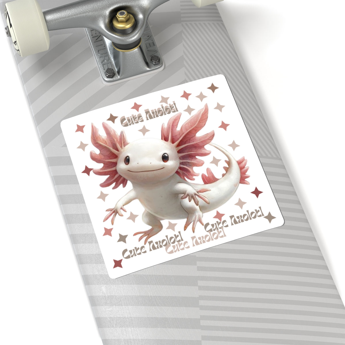 Cute Axolotl-Cut Stickers, Adorable Laptop Decals, Charming Axolotl Art, Watercolor Stickers, Cute Animal Gifts