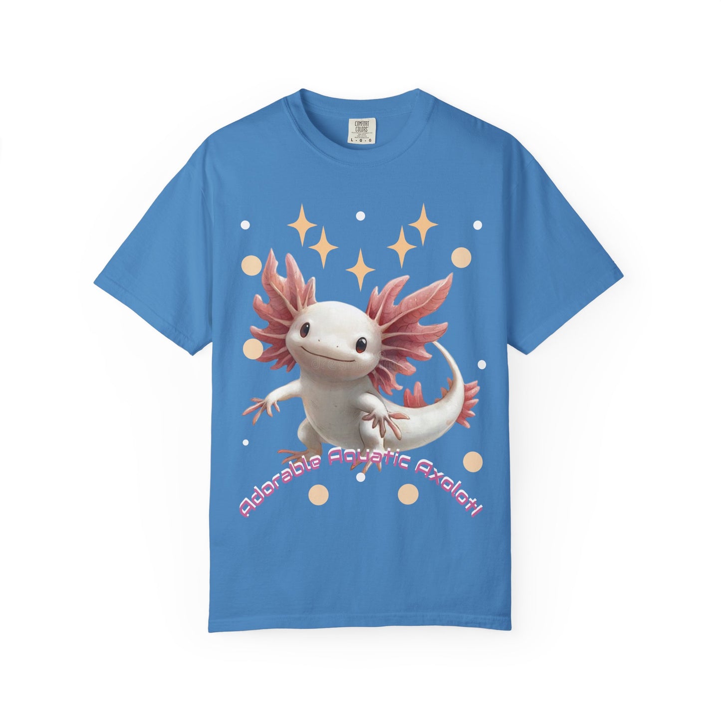 Cute Axolotl T-Shirt for Nature Lovers, Unisex Garment-Dyed Tee, Gift for Animal Enthusiasts, Casual Wear, Birthday Present