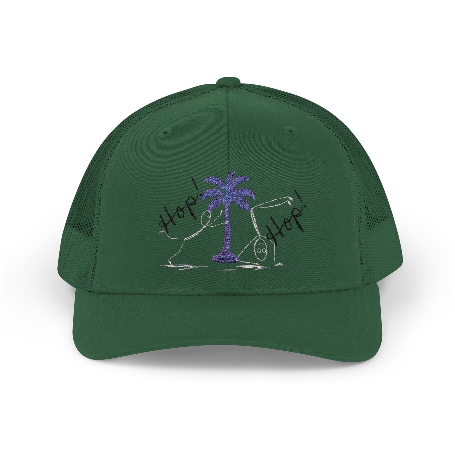 Vibrant Palm Tree Trucker Cap, Summer Hat, Casual Cap, Beach Accessory, Gift for Trendy Friends, Outdoor Gear
