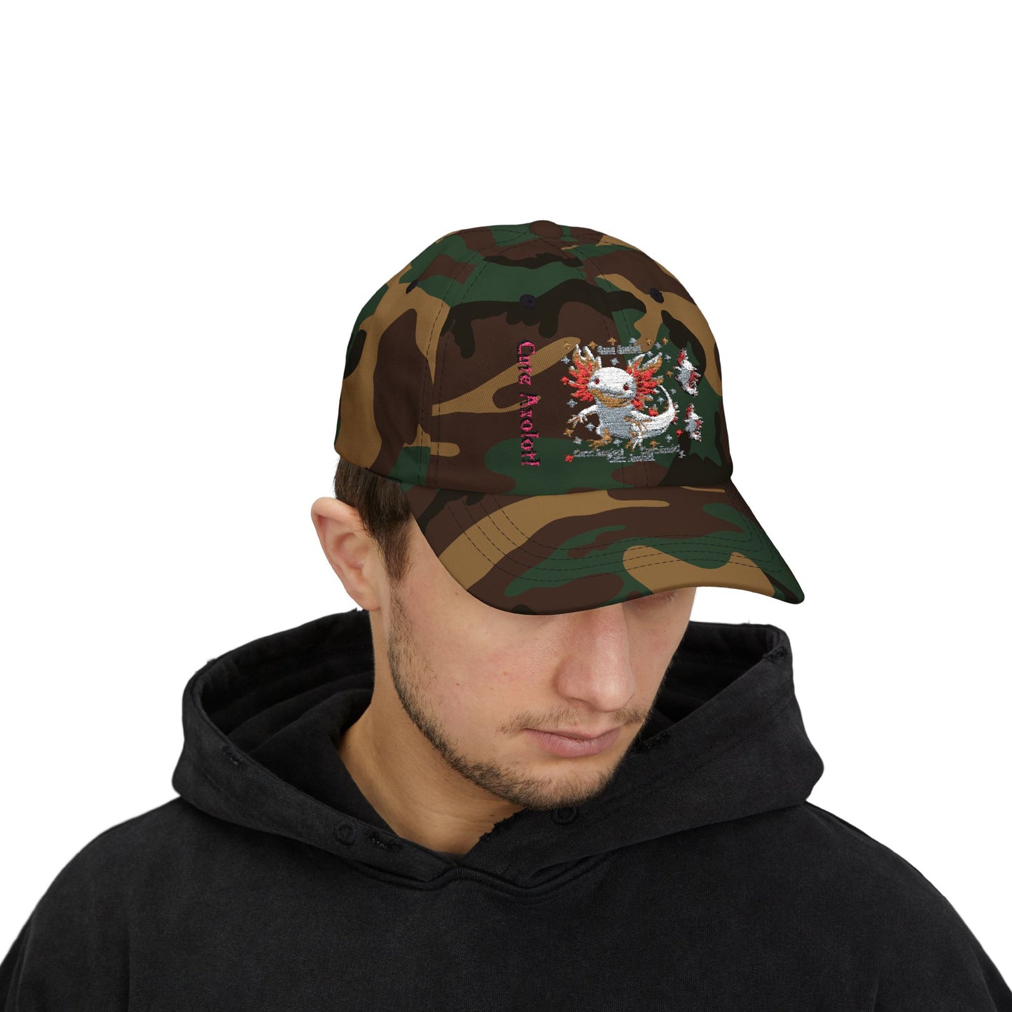 Cute Axolotl Dad Cap, Casual Cap for Animal Lovers, Gifts for Fathers, Summer Accessories, Trendy Dad Hat, Outdoor Wear