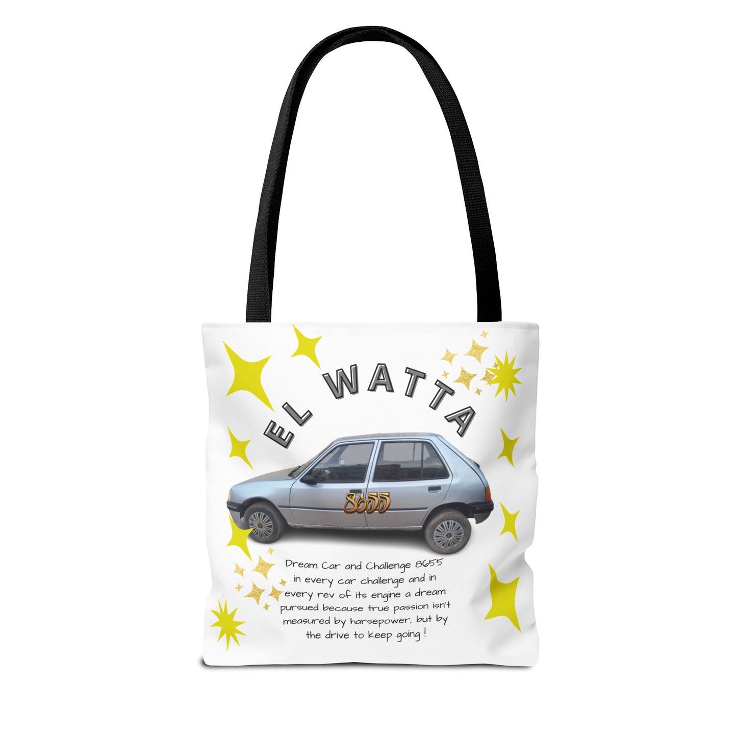 Inspirational Car Tote Bag - Dream Car Challenge, Motivational Gift, Unique Shopping Bag, Road Trip Accessory, Fun Eco-Friendly Tote