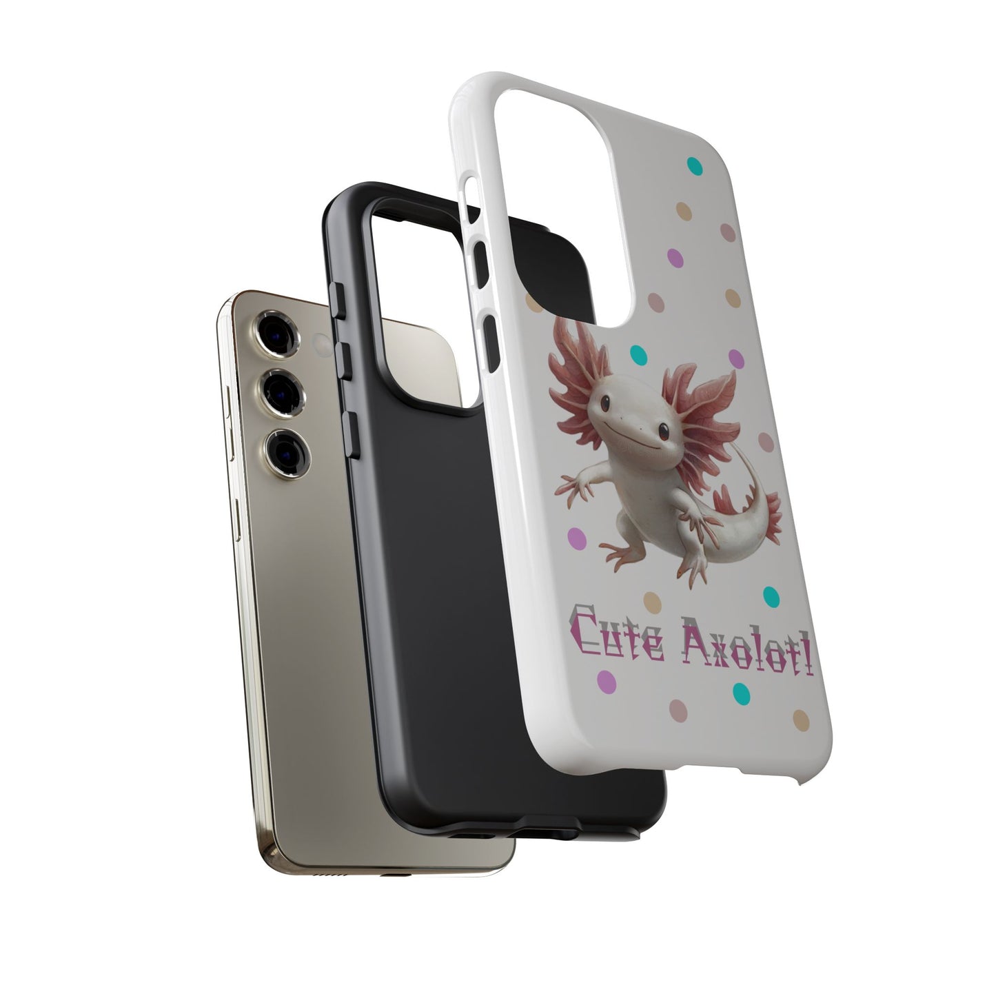 Cute Axolotl Phone Case, Kawaii Phone Cover, Gifts for Kids, Animal Lover Accessories, Cute Axolotl Design