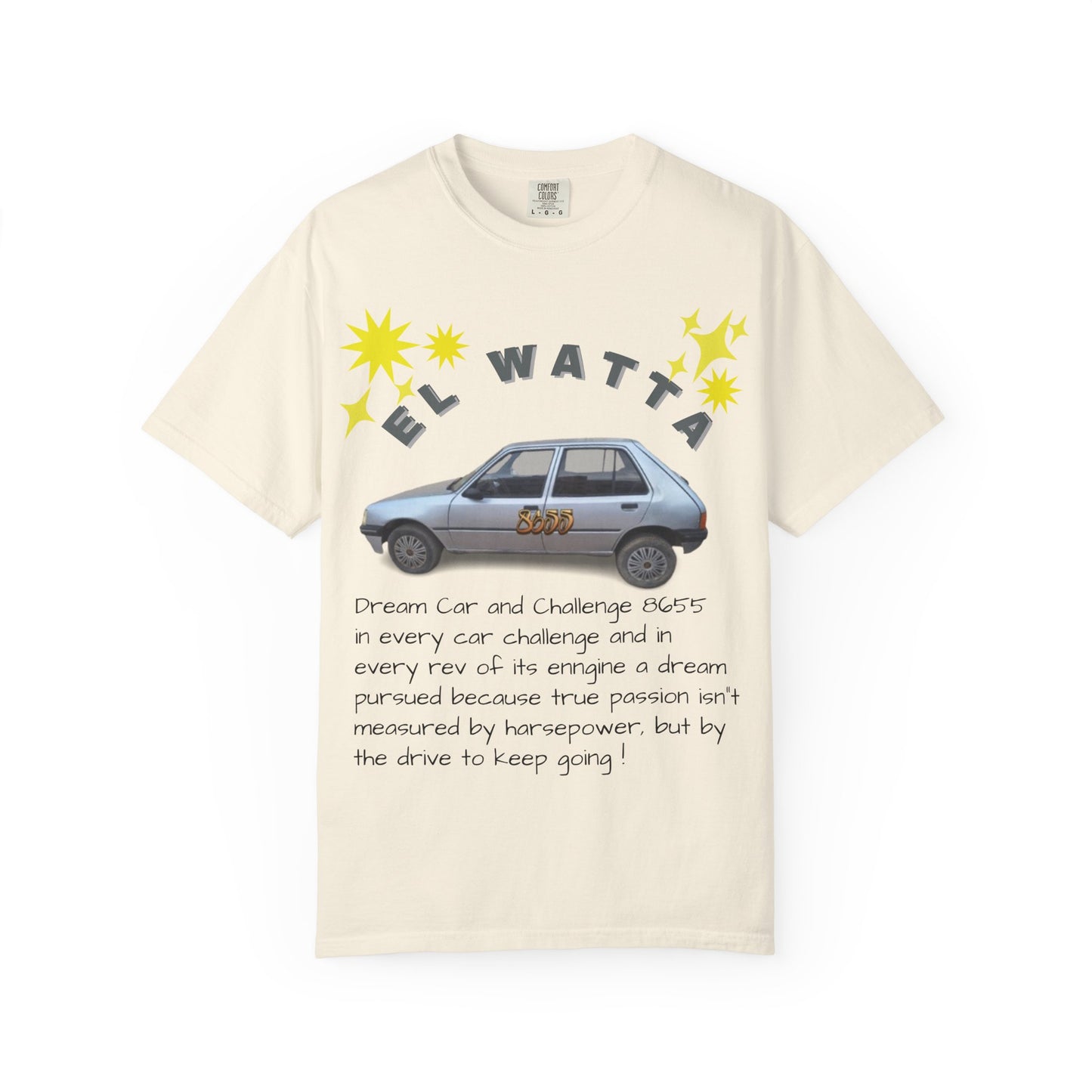 El Watta Vintage Car T-shirt, Unique Design, Unisex Garment-Dyed Tee, Retro Car Lover Gift, Funny Auto Apparel, Unique Gift for Him or Her