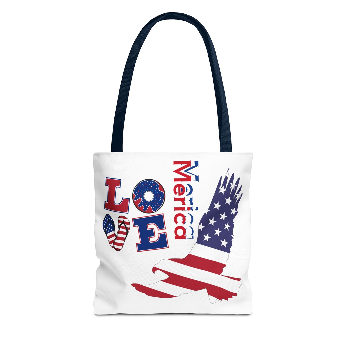 Patriotic Eagle Tote Bag - USA Flag Design, Reusable Shopping Bag, Beach Bag, Gift for Independence Day, Eco-Friendly Carryall