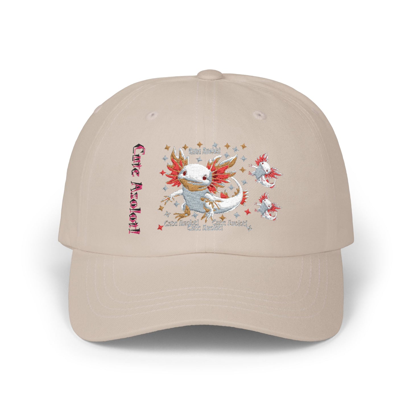 Cute Axolotl Dad Cap, Casual Cap for Animal Lovers, Gifts for Fathers, Summer Accessories, Trendy Dad Hat, Outdoor Wear