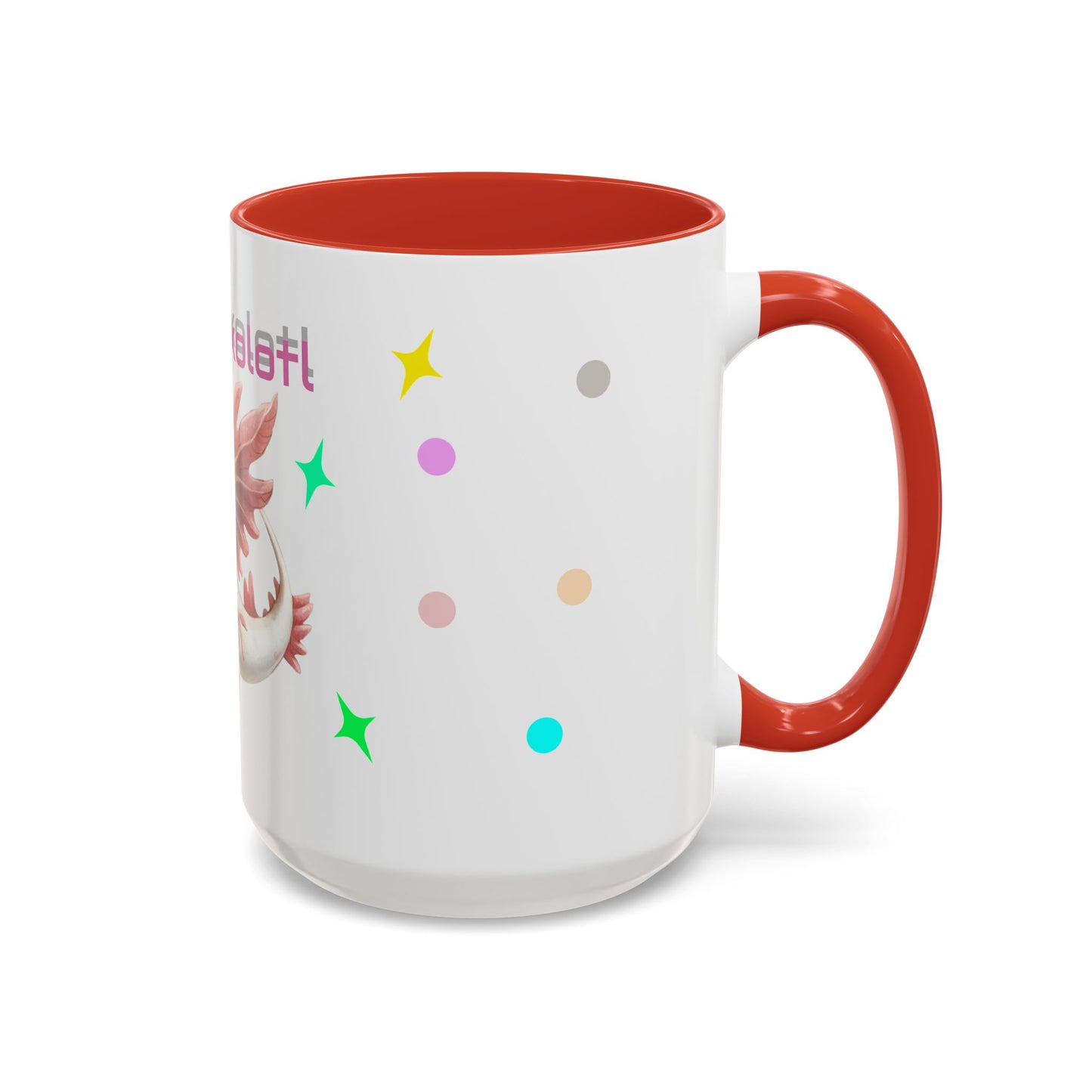 Cute Axolotl Accent Coffee Mug - Fun Gift for Kids, Animal Lover, Unique Decor, Birthday, Everyday Use