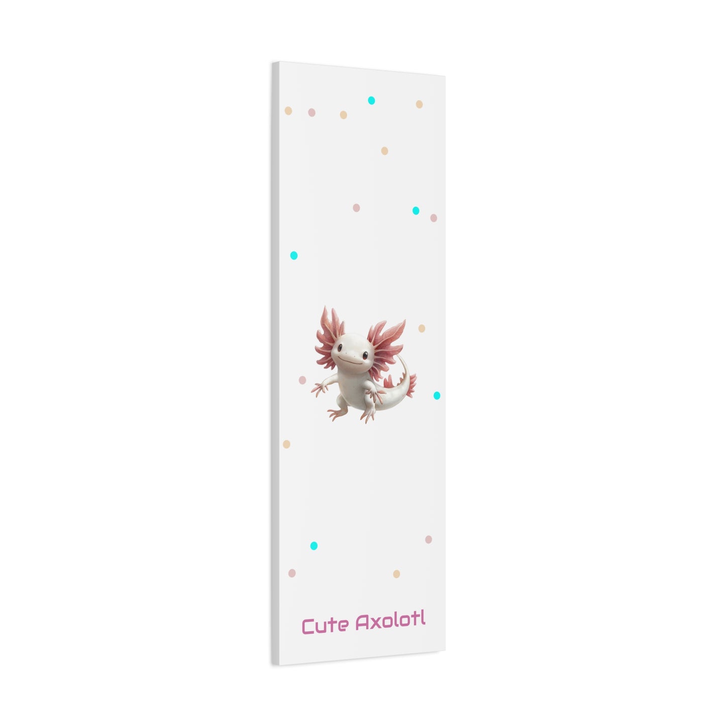 Whimsical Axolotl Canvas Art, Nursery Decor, Cute Wall Art, Kid's Room Decoration, Gift for Animal Lovers, Playful Home Accent