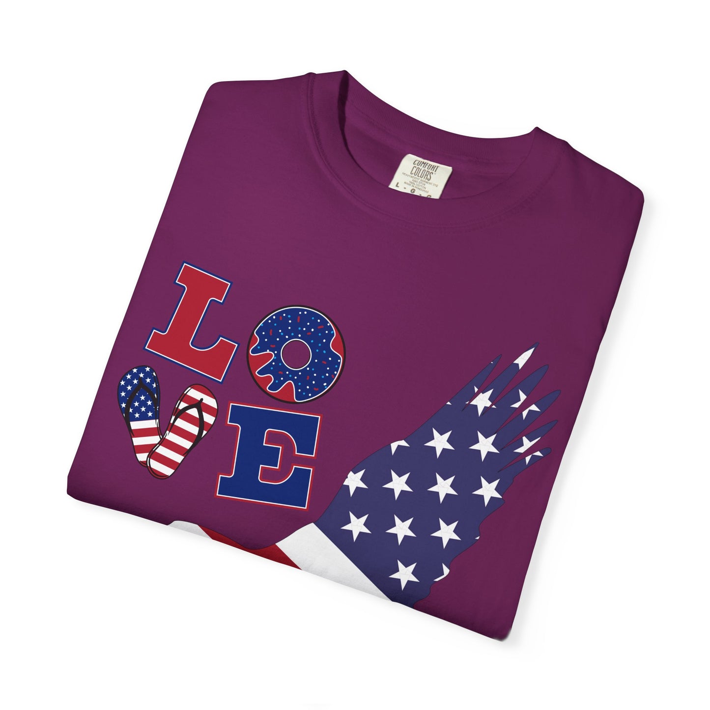 Patriotic Graphic T-Shirt, Love Merica Tee, July 4th Apparel, Unisex Independence Day Shirt, USA Pride Gift, Casual Summer Top