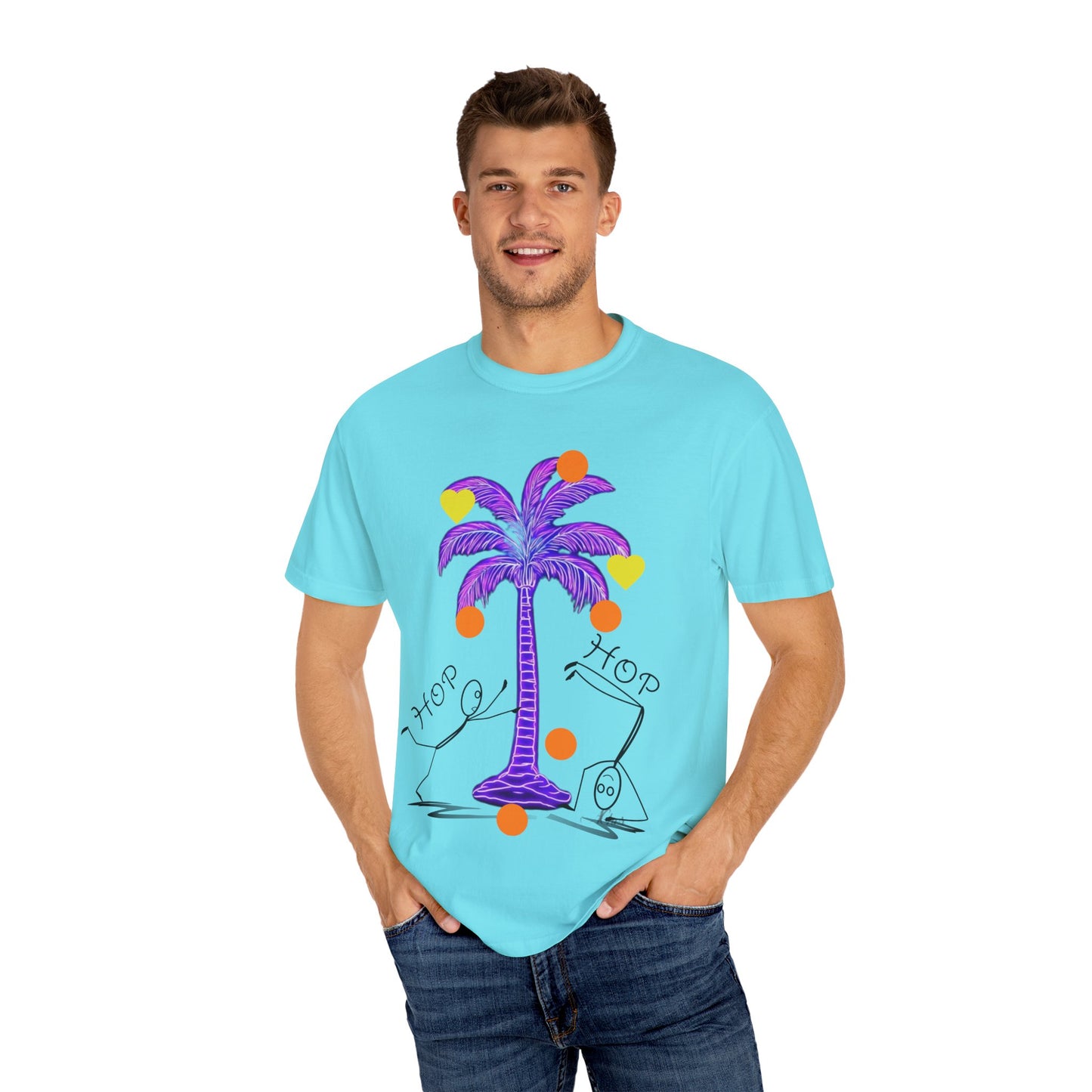 Vibrant Palm Tree Unisex T-Shirt, Casual Summer Wear, Gift for Beach Lovers, Fun Graphic Tee, Vacation Outfit, Artistic Summer Style