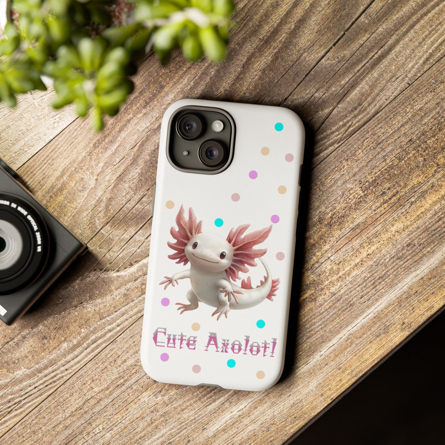 Cute Axolotl Phone Case, Kawaii Phone Cover, Gifts for Kids, Animal Lover Accessories, Cute Axolotl Design