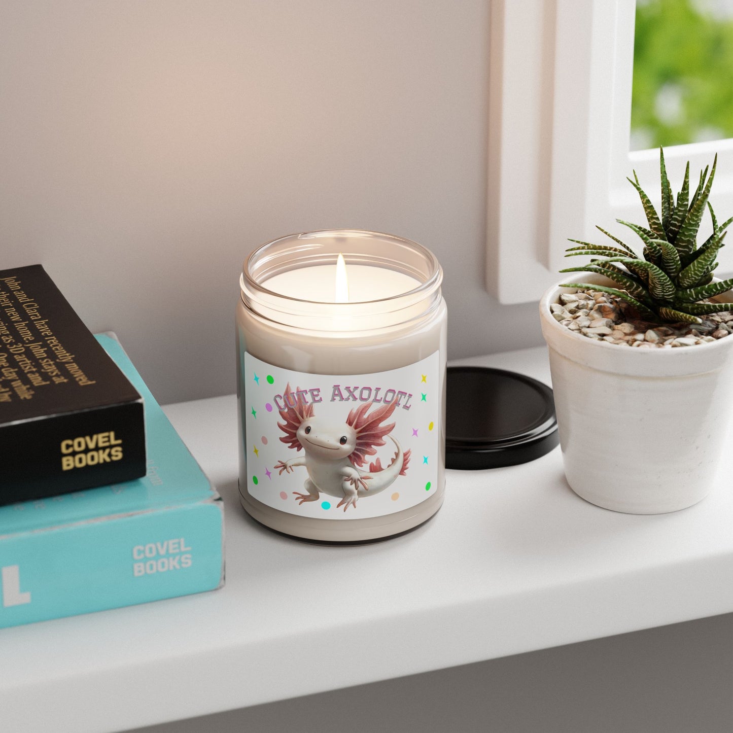 Cute Axolotl Scented Soy Candle, Perfect Gift for Animal Lovers, Home Decor, Relaxation, Birthday or Celebration, Eco-Friendly Candle