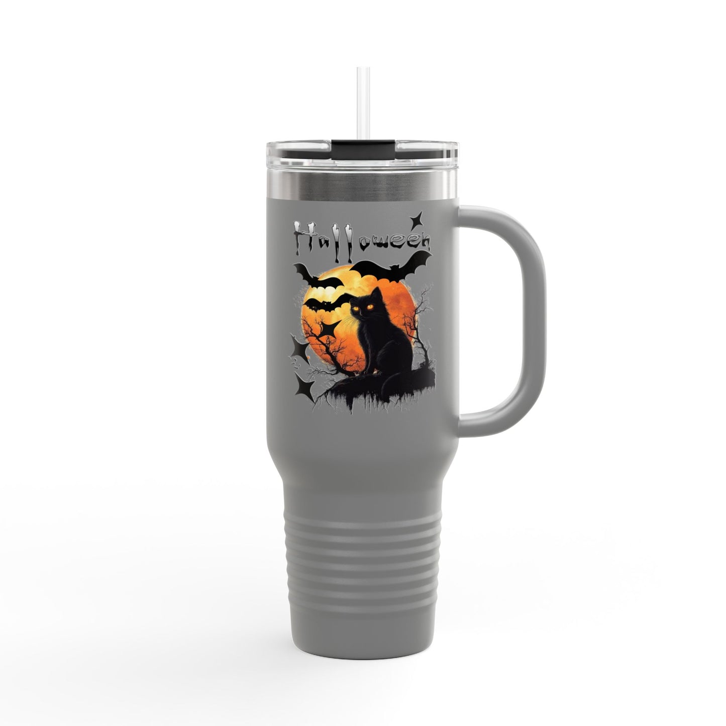 Halloween Cat Insulated Travel Mug | Perfect for Autumn, Fall Decor, Gift for Cat Lovers, Trick or Treat