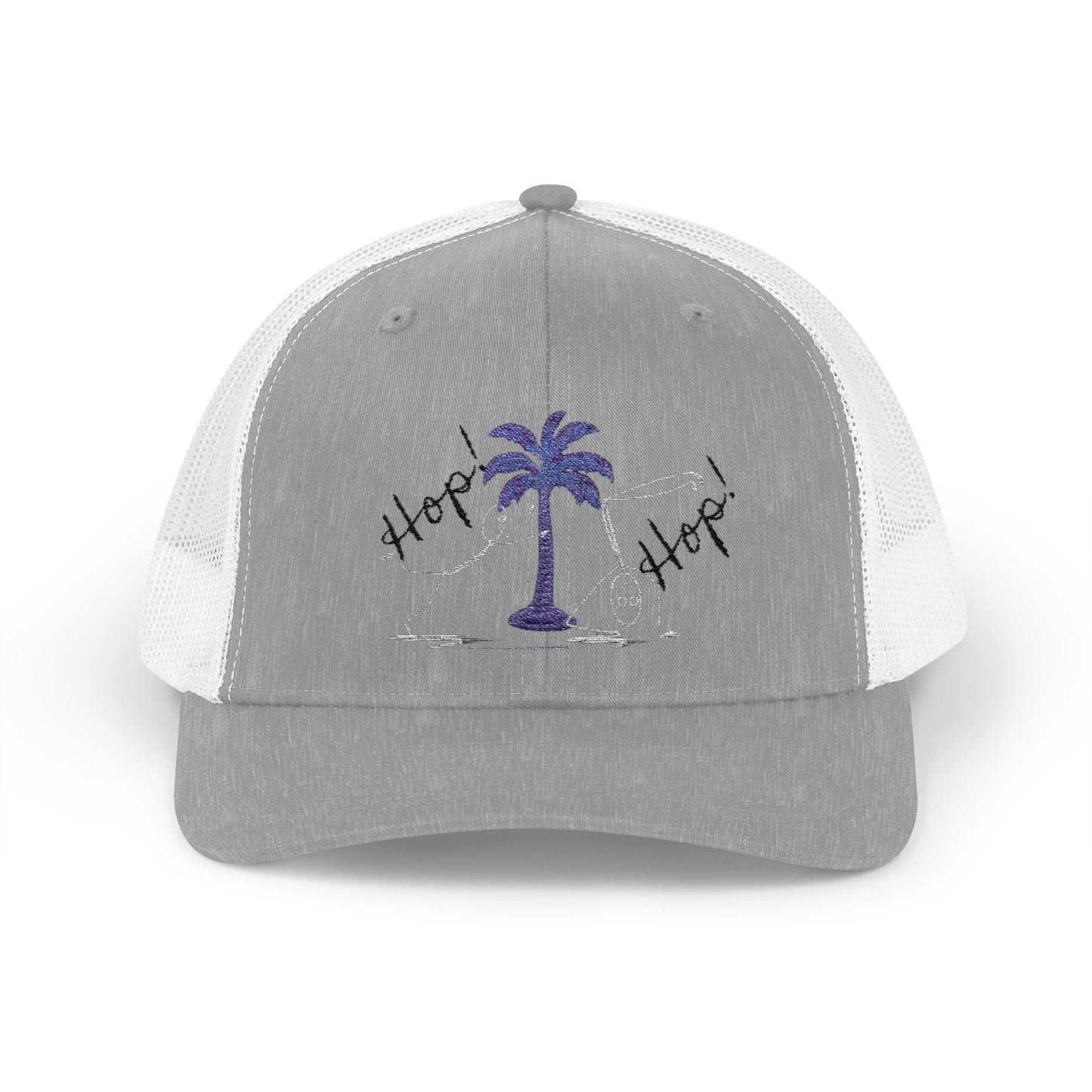 Vibrant Palm Tree Trucker Cap, Summer Hat, Casual Cap, Beach Accessory, Gift for Trendy Friends, Outdoor Gear