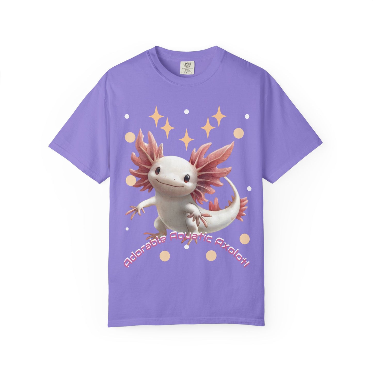 Cute Axolotl T-Shirt for Nature Lovers, Unisex Garment-Dyed Tee, Gift for Animal Enthusiasts, Casual Wear, Birthday Present