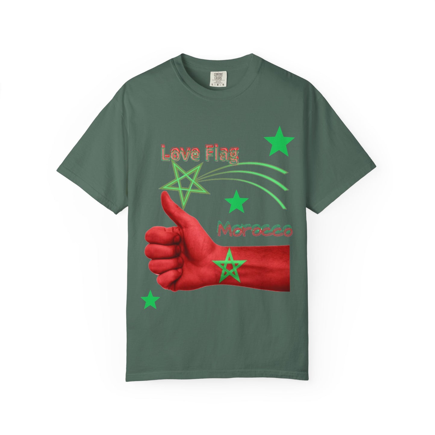 Moroccan Love Flag T-Shirt, Unisex Tee, Casual Wear, Gifts for Travelers, Unique Souvenir, Summer Fashion