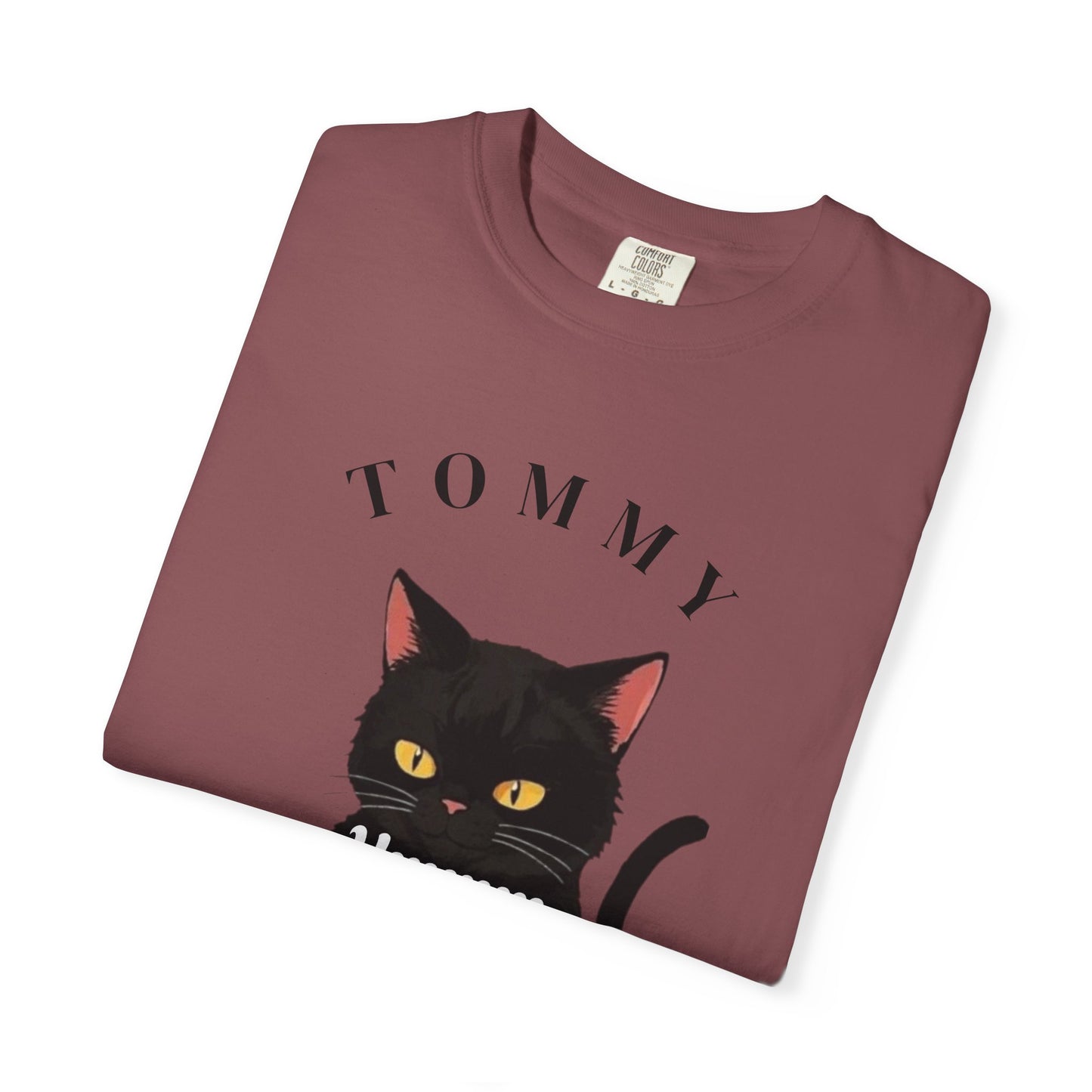 Funny Cat T-Shirt - Tommy the Cat Eats Spaghetti, Gift for Cat Lovers, Cute Pet Apparel, Relaxed Summer Tee, Cat-Themed Clothing
