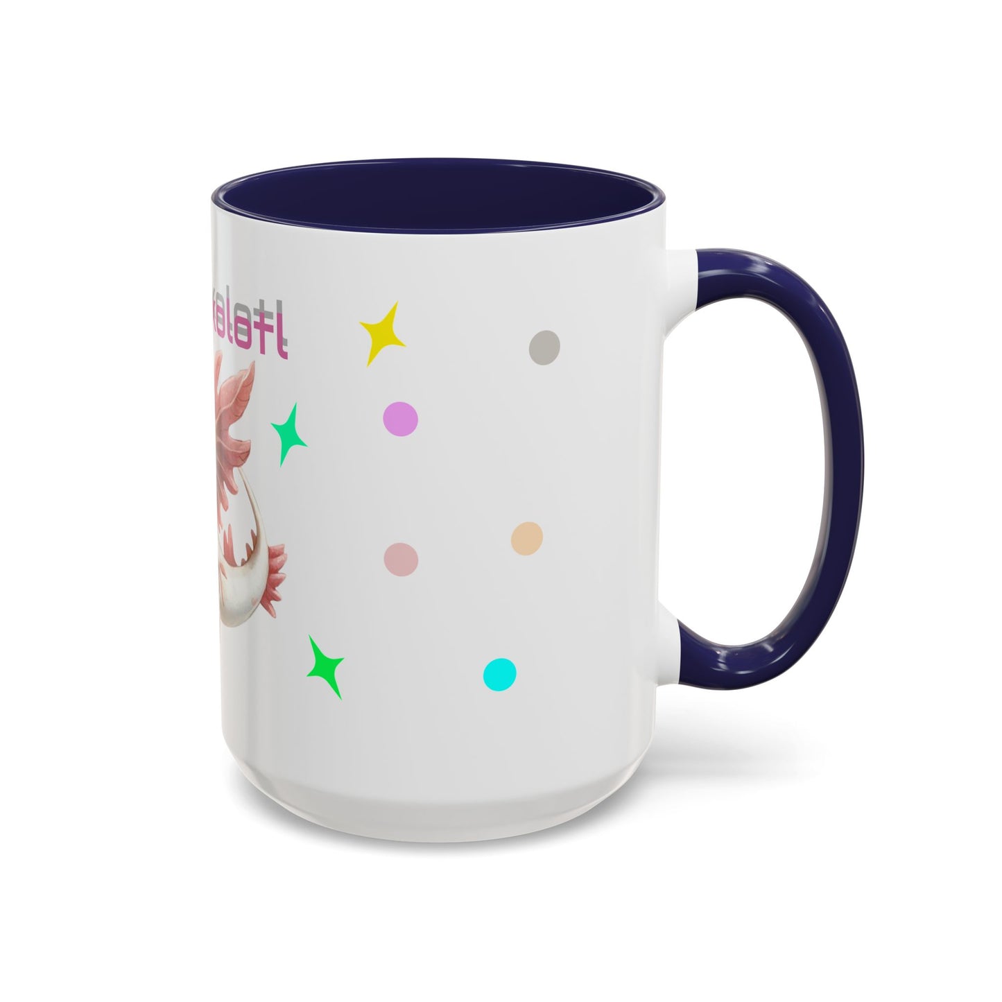Cute Axolotl Accent Coffee Mug - Fun Gift for Kids, Animal Lover, Unique Decor, Birthday, Everyday Use