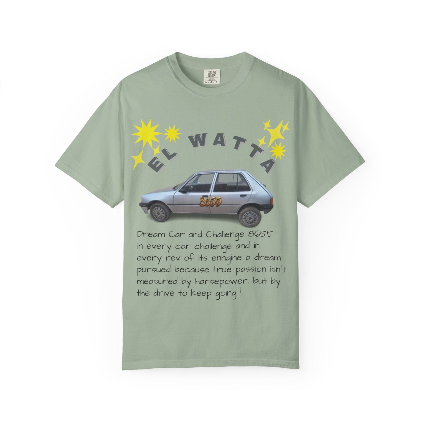 El Watta Vintage Car T-shirt, Unique Design, Unisex Garment-Dyed Tee, Retro Car Lover Gift, Funny Auto Apparel, Unique Gift for Him or Her
