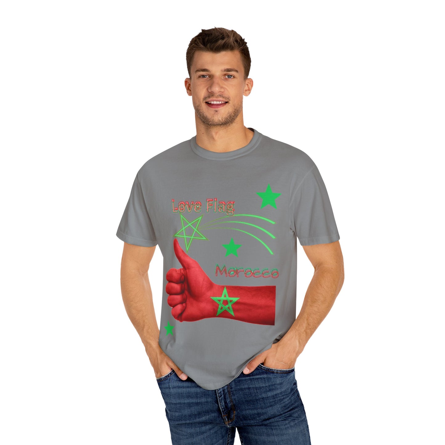 Moroccan Love Flag T-Shirt, Unisex Tee, Casual Wear, Gifts for Travelers, Unique Souvenir, Summer Fashion