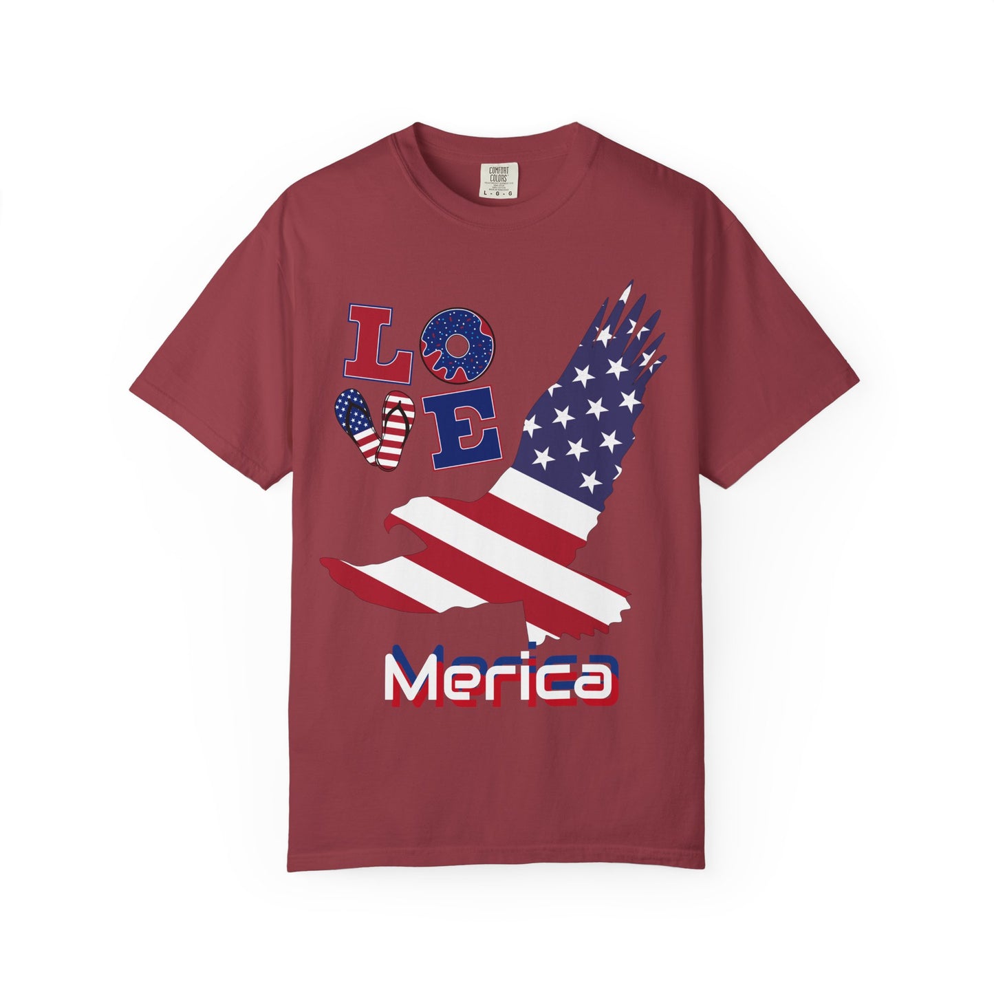 Patriotic Graphic T-Shirt, Love Merica Tee, July 4th Apparel, Unisex Independence Day Shirt, USA Pride Gift, Casual Summer Top