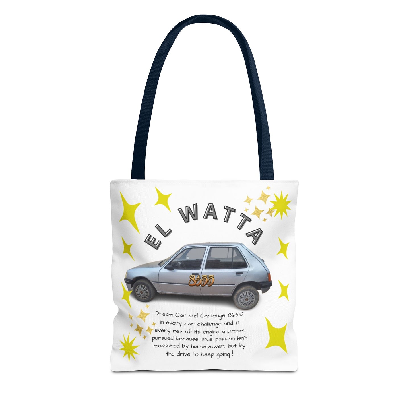 Inspirational Car Tote Bag - Dream Car Challenge, Motivational Gift, Unique Shopping Bag, Road Trip Accessory, Fun Eco-Friendly Tote