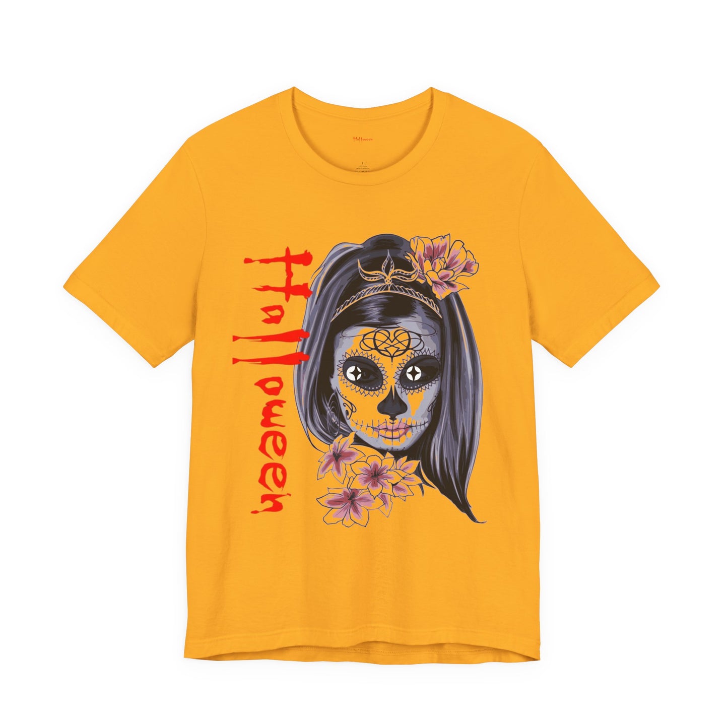 Halloween T-Shirt – Día de los Muertos Skull Shirt | Spooky October 31 Holiday Tee USA, Halloween Sugar Skull Tee, Unisex , Spooky Graphic Tee, Festival Wear