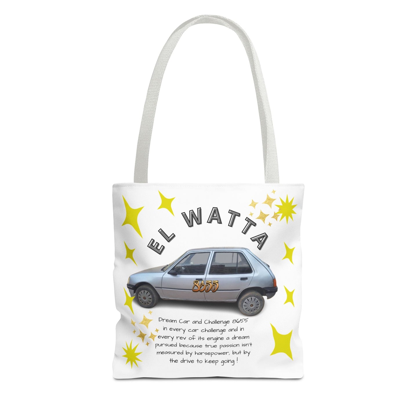 Inspirational Car Tote Bag - Dream Car Challenge, Motivational Gift, Unique Shopping Bag, Road Trip Accessory, Fun Eco-Friendly Tote