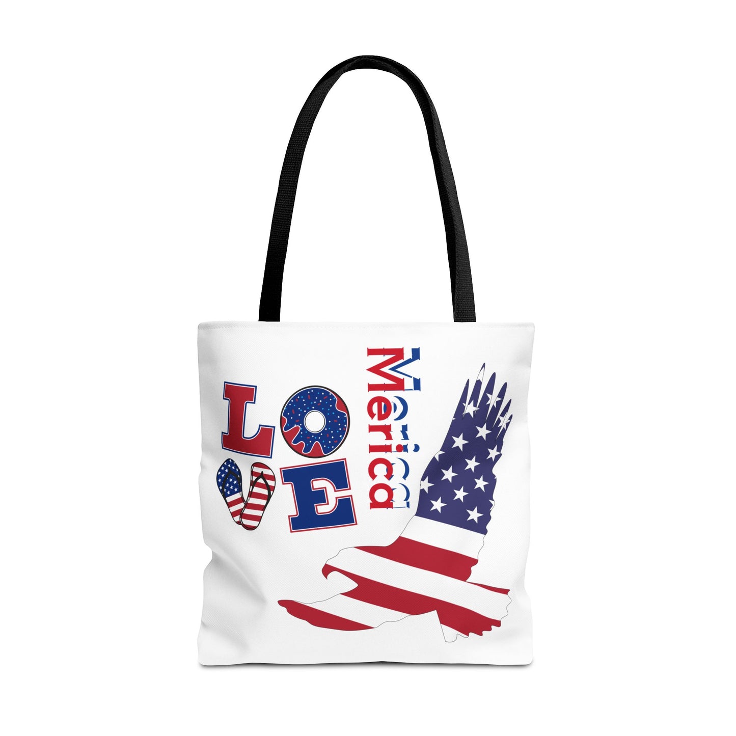 Patriotic Eagle Tote Bag - USA Flag Design, Reusable Shopping Bag, Beach Bag, Gift for Independence Day, Eco-Friendly Carryall
