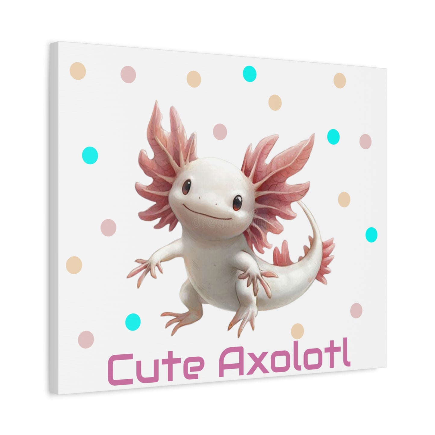 Whimsical Axolotl Canvas Art, Nursery Decor, Cute Wall Art, Kid's Room Decoration, Gift for Animal Lovers, Playful Home Accent