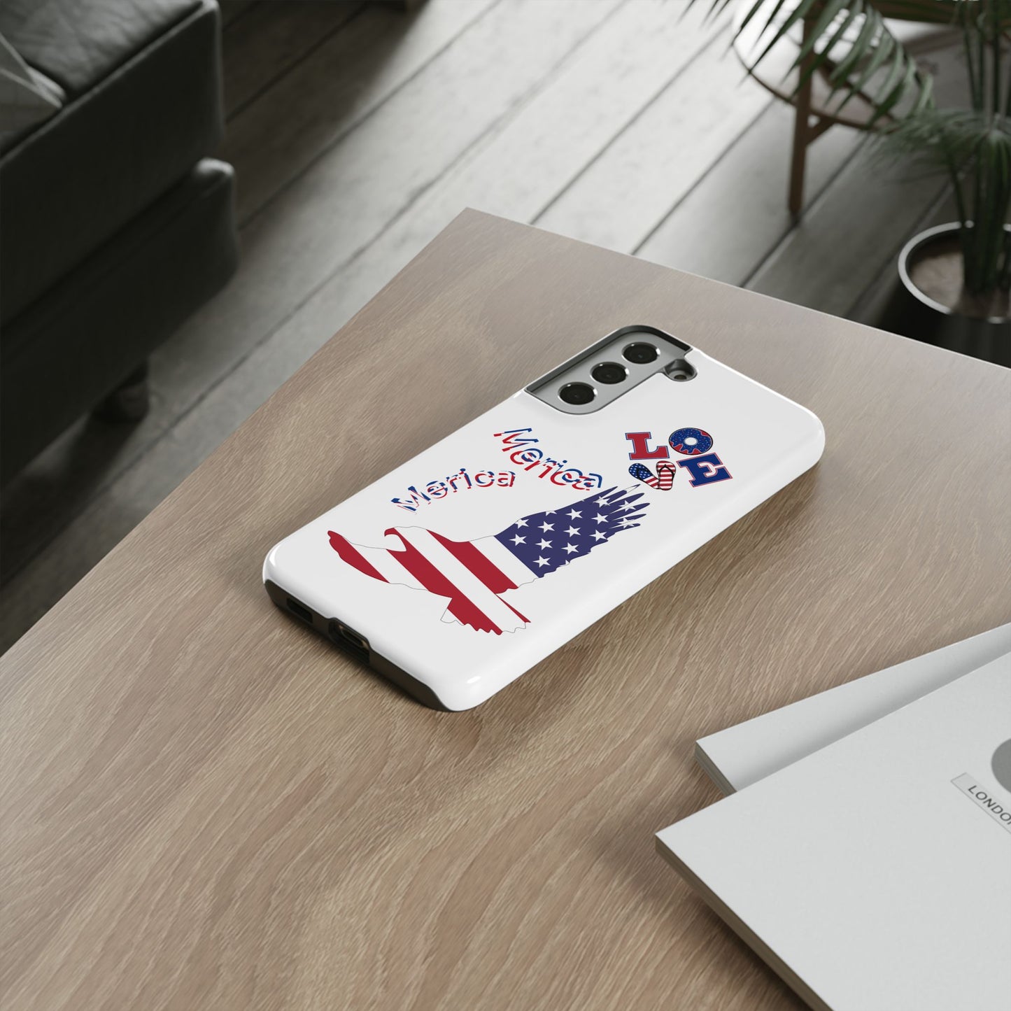 Patriotic Phone Case, Love America Design, American Flag Accessory, Perfect Gift for Veterans, Independence Day, Memorial Day
