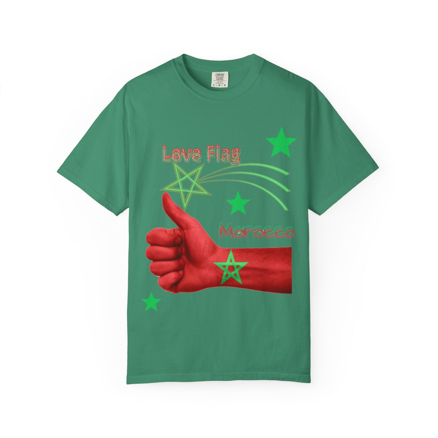 Moroccan Love Flag T-Shirt, Unisex Tee, Casual Wear, Gifts for Travelers, Unique Souvenir, Summer Fashion
