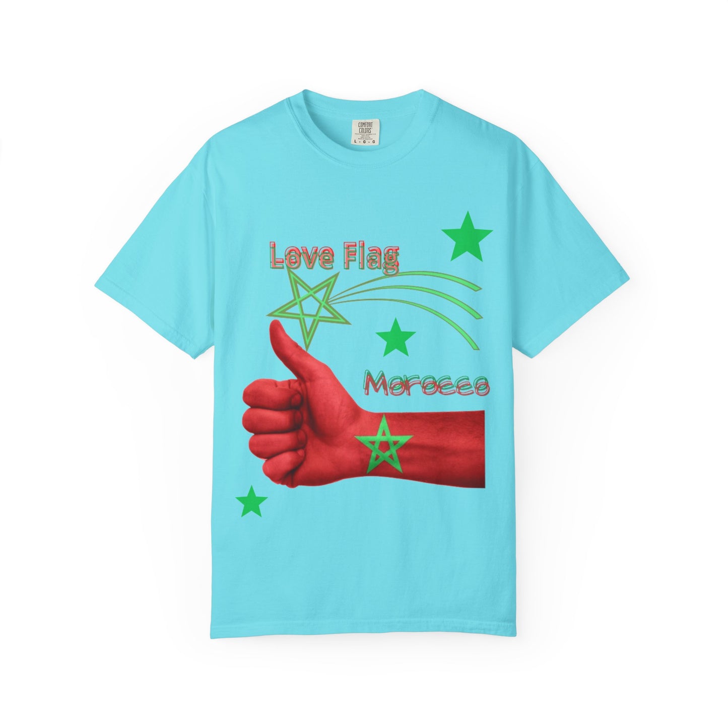 Moroccan Love Flag T-Shirt, Unisex Tee, Casual Wear, Gifts for Travelers, Unique Souvenir, Summer Fashion