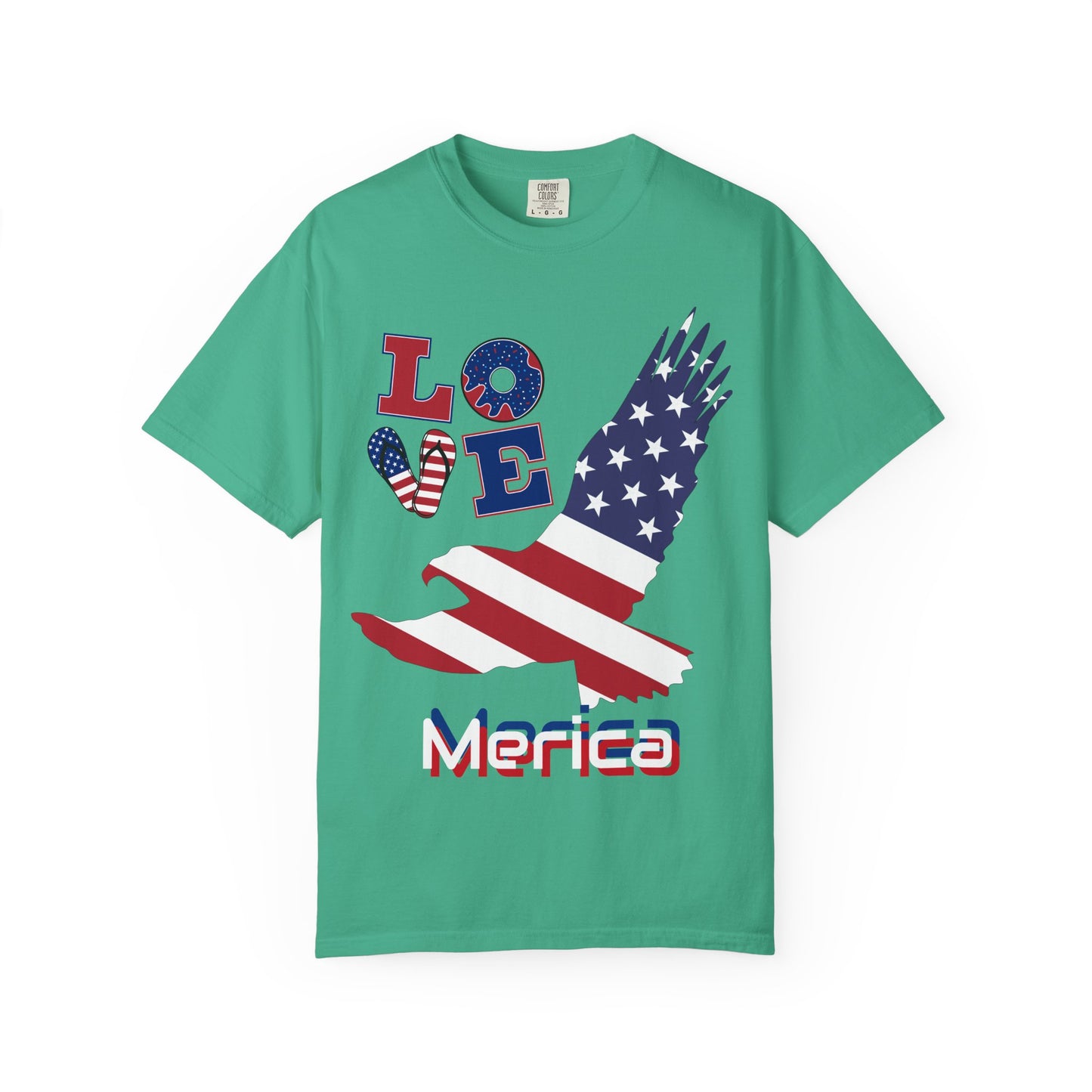 Patriotic Graphic T-Shirt, Love Merica Tee, July 4th Apparel, Unisex Independence Day Shirt, USA Pride Gift, Casual Summer Top
