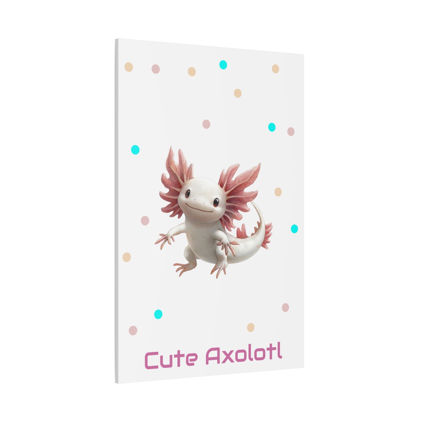 Whimsical Axolotl Canvas Art, Nursery Decor, Cute Wall Art, Kid's Room Decoration, Gift for Animal Lovers, Playful Home Accent