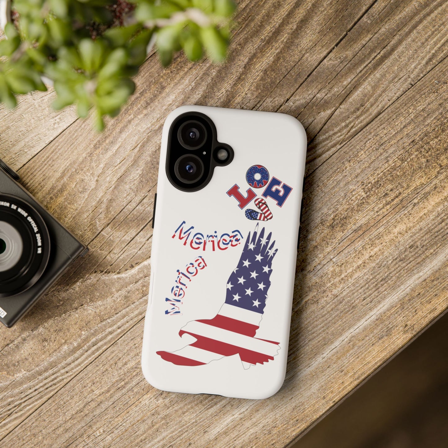 Patriotic Phone Case, Love America Design, American Flag Accessory, Perfect Gift for Veterans, Independence Day, Memorial Day