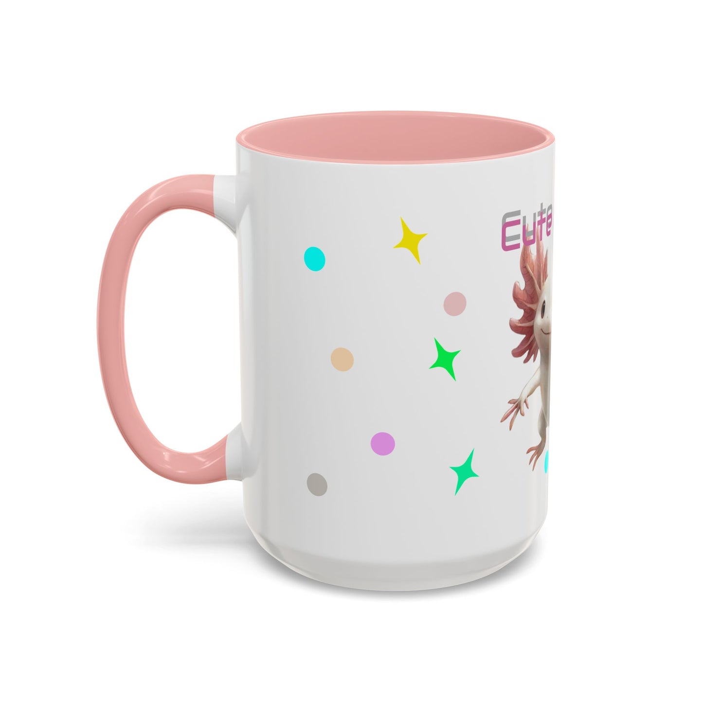 Cute Axolotl Accent Coffee Mug - Fun Gift for Kids, Animal Lover, Unique Decor, Birthday, Everyday Use