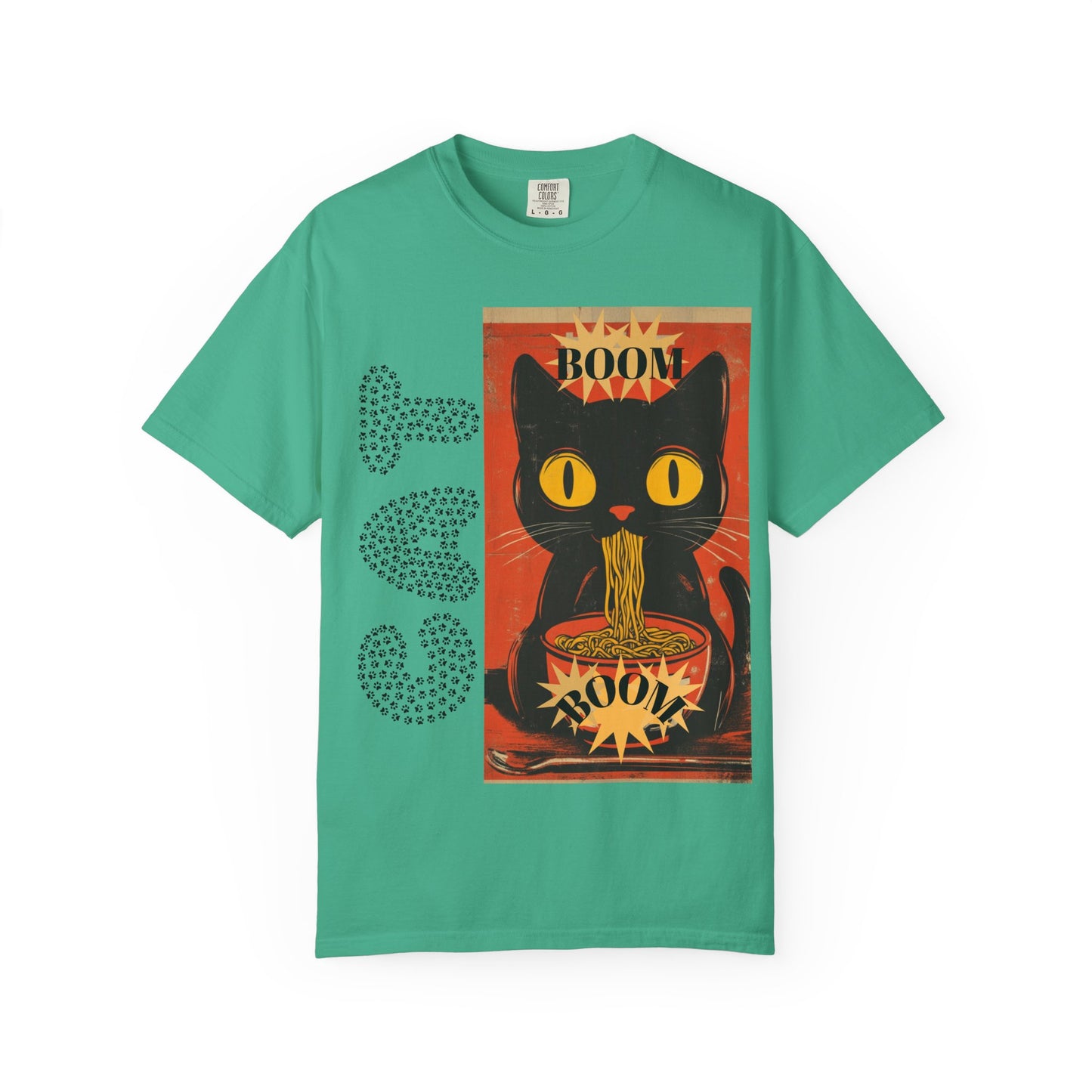 Noodle Cat Graphic Tee, Cute Cat T-Shirt, Animal Lover Gift, Foodie Apparel, Funny Gift for Her, Relaxed Fit Unisex Shirt