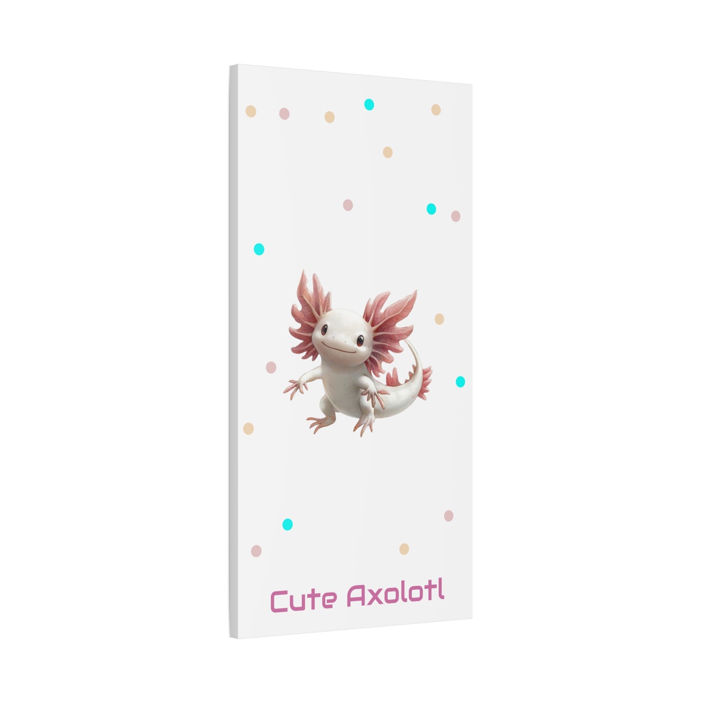 Whimsical Axolotl Canvas Art, Nursery Decor, Cute Wall Art, Kid's Room Decoration, Gift for Animal Lovers, Playful Home Accent