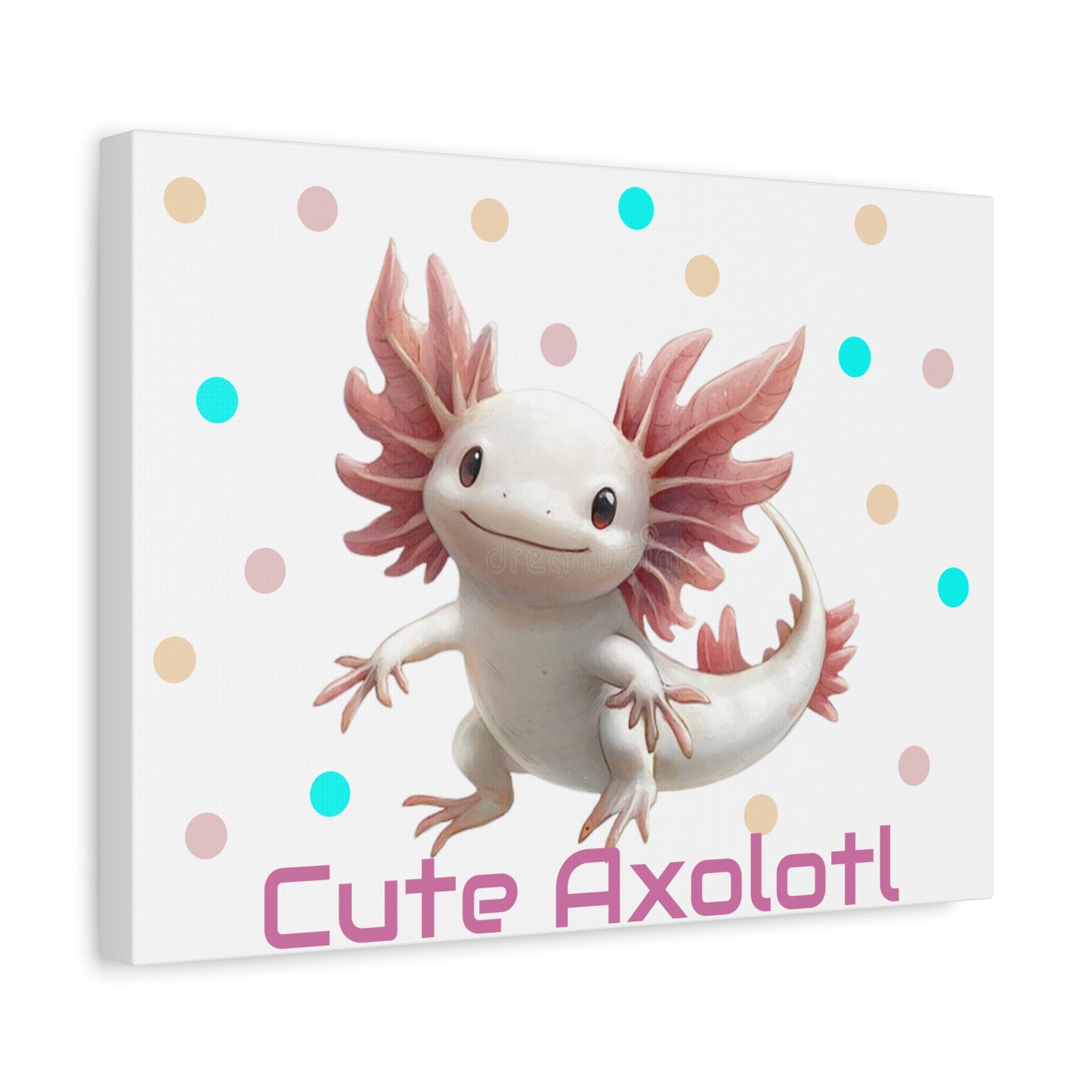 Whimsical Axolotl Canvas Art, Nursery Decor, Cute Wall Art, Kid's Room Decoration, Gift for Animal Lovers, Playful Home Accent
