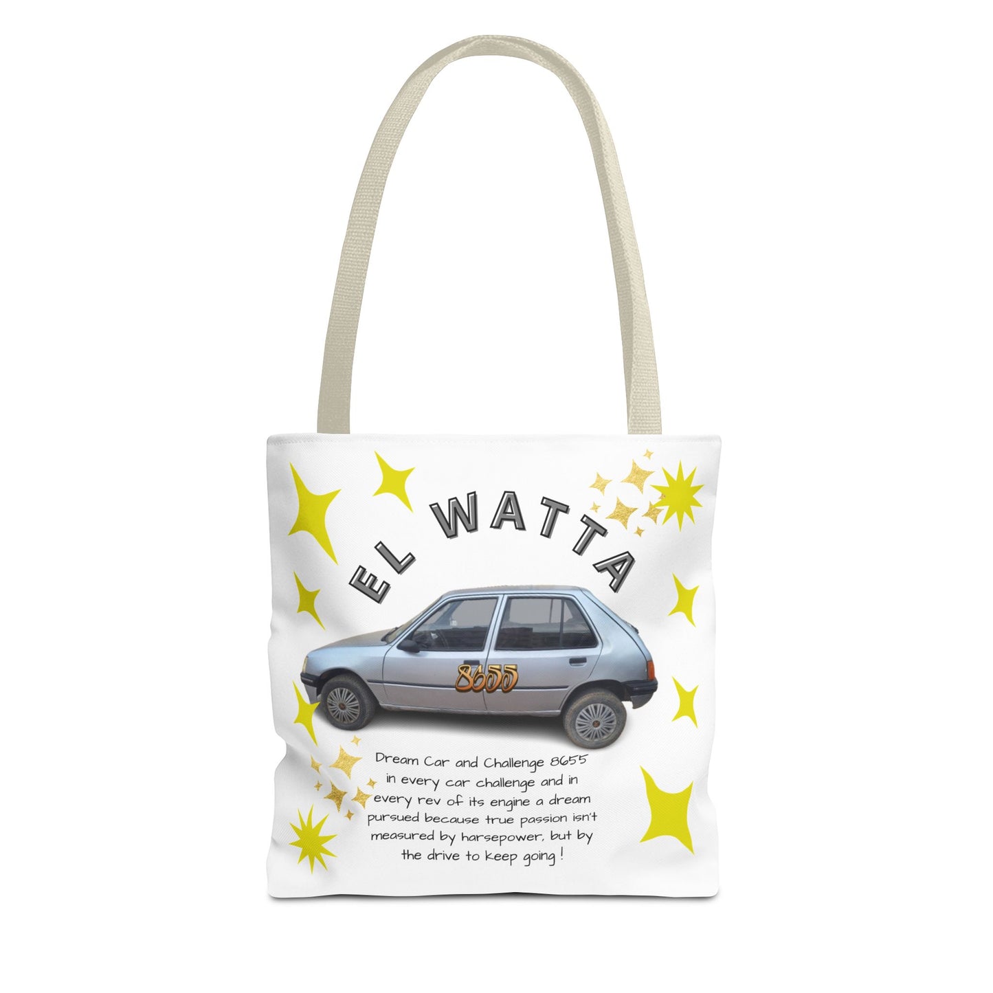 Inspirational Car Tote Bag - Dream Car Challenge, Motivational Gift, Unique Shopping Bag, Road Trip Accessory, Fun Eco-Friendly Tote