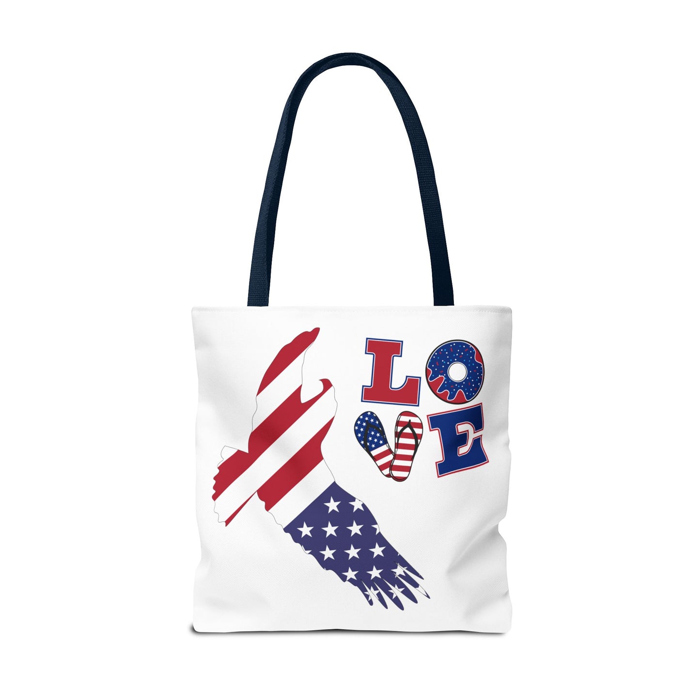 Patriotic Eagle Tote Bag - USA Flag Design, Reusable Shopping Bag, Beach Bag, Gift for Independence Day, Eco-Friendly Carryall
