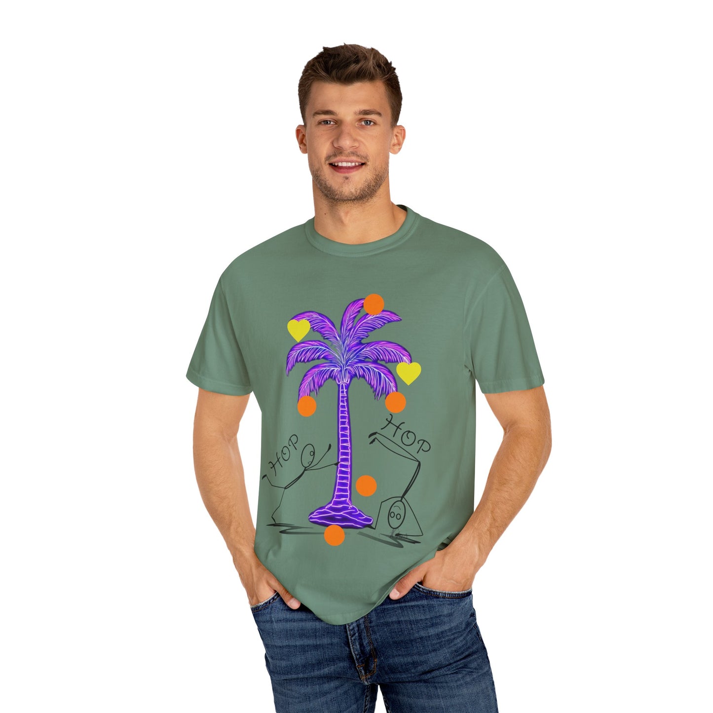 Vibrant Palm Tree Unisex T-Shirt, Casual Summer Wear, Gift for Beach Lovers, Fun Graphic Tee, Vacation Outfit, Artistic Summer Style