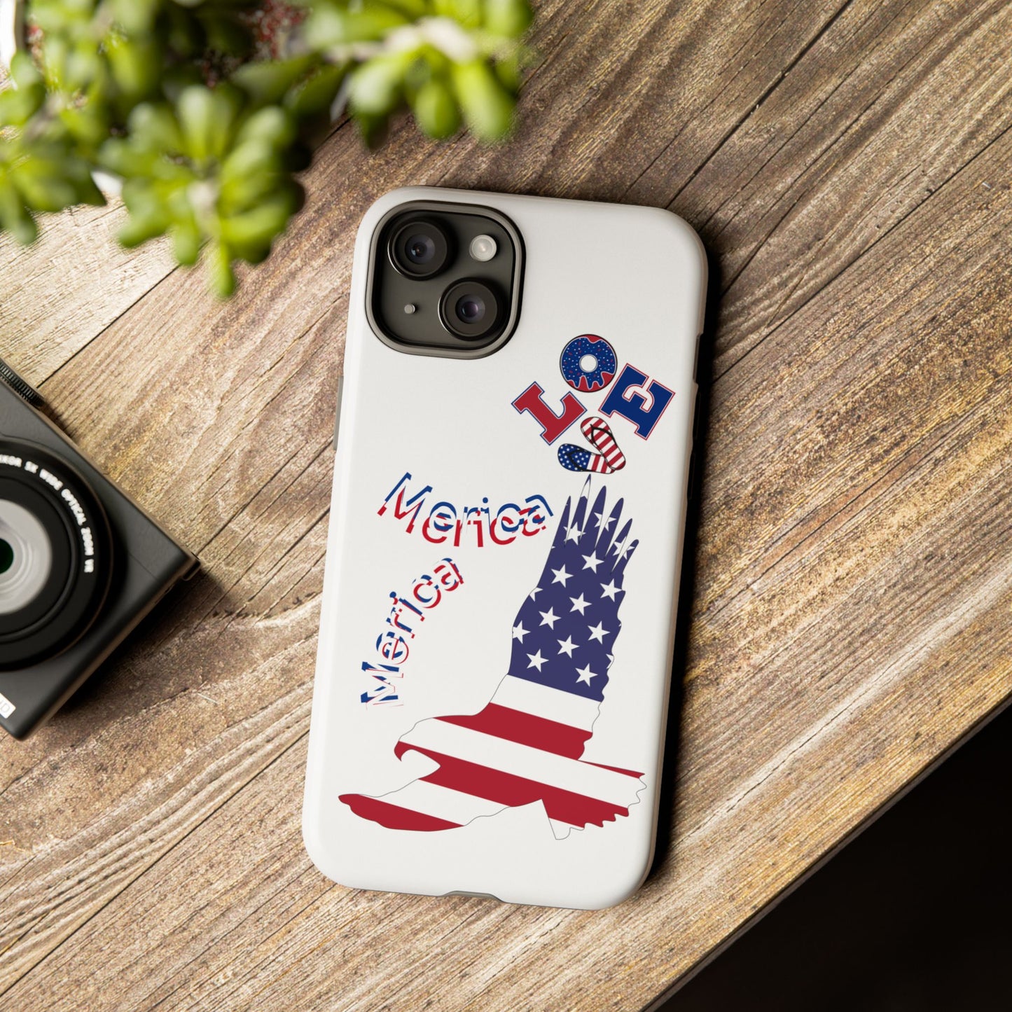 Patriotic Phone Case, Love America Design, American Flag Accessory, Perfect Gift for Veterans, Independence Day, Memorial Day