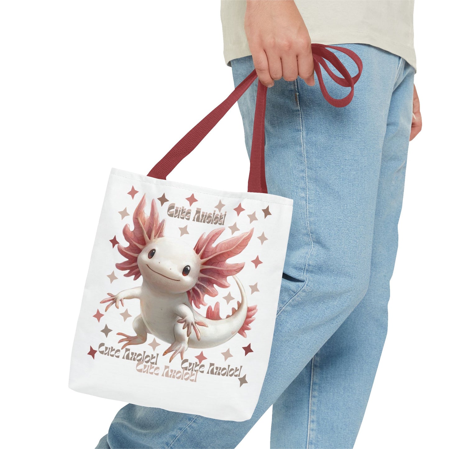 Cute Axolotl Tote Bag - Quirky Grocery Bag, Beach Bag, Gift for Animal Lovers, Cool Eco-Friendly Shopping Bag