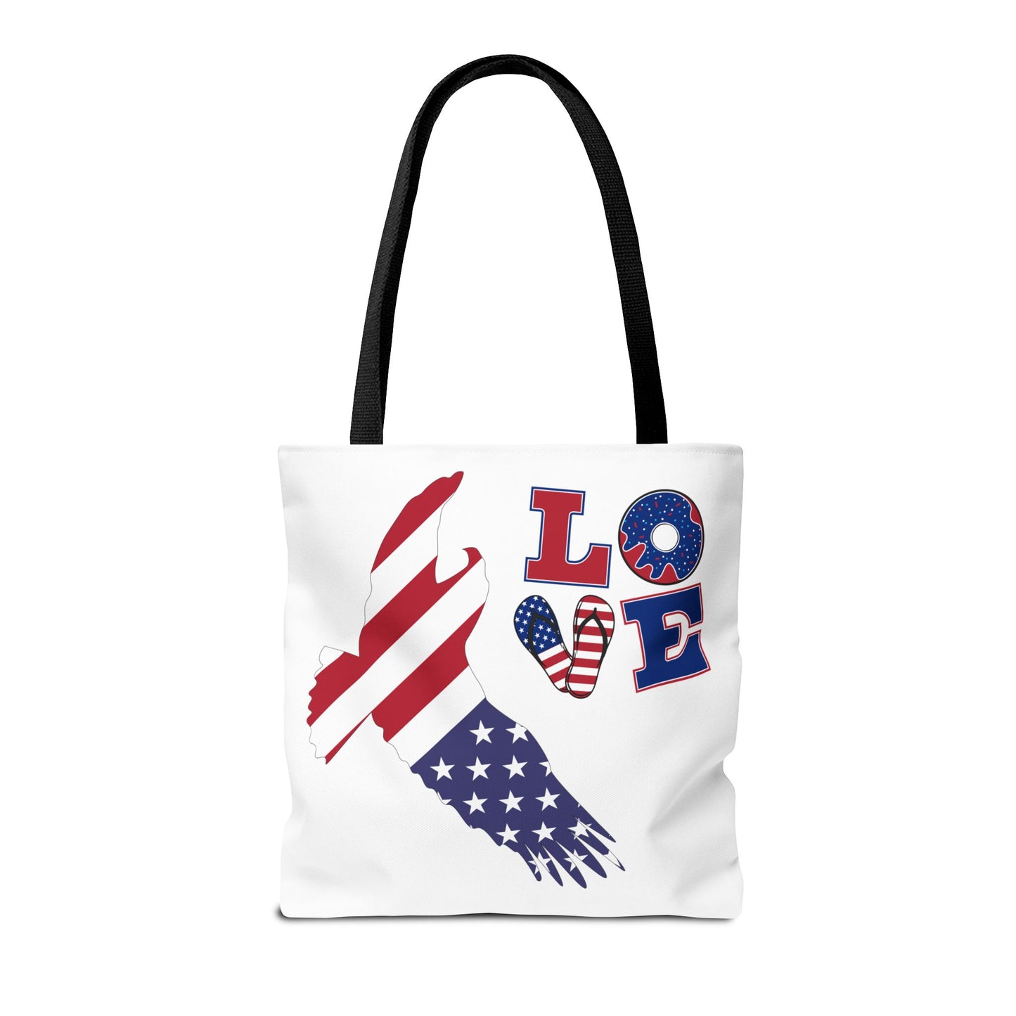 Patriotic Eagle Tote Bag - USA Flag Design, Reusable Shopping Bag, Beach Bag, Gift for Independence Day, Eco-Friendly Carryall