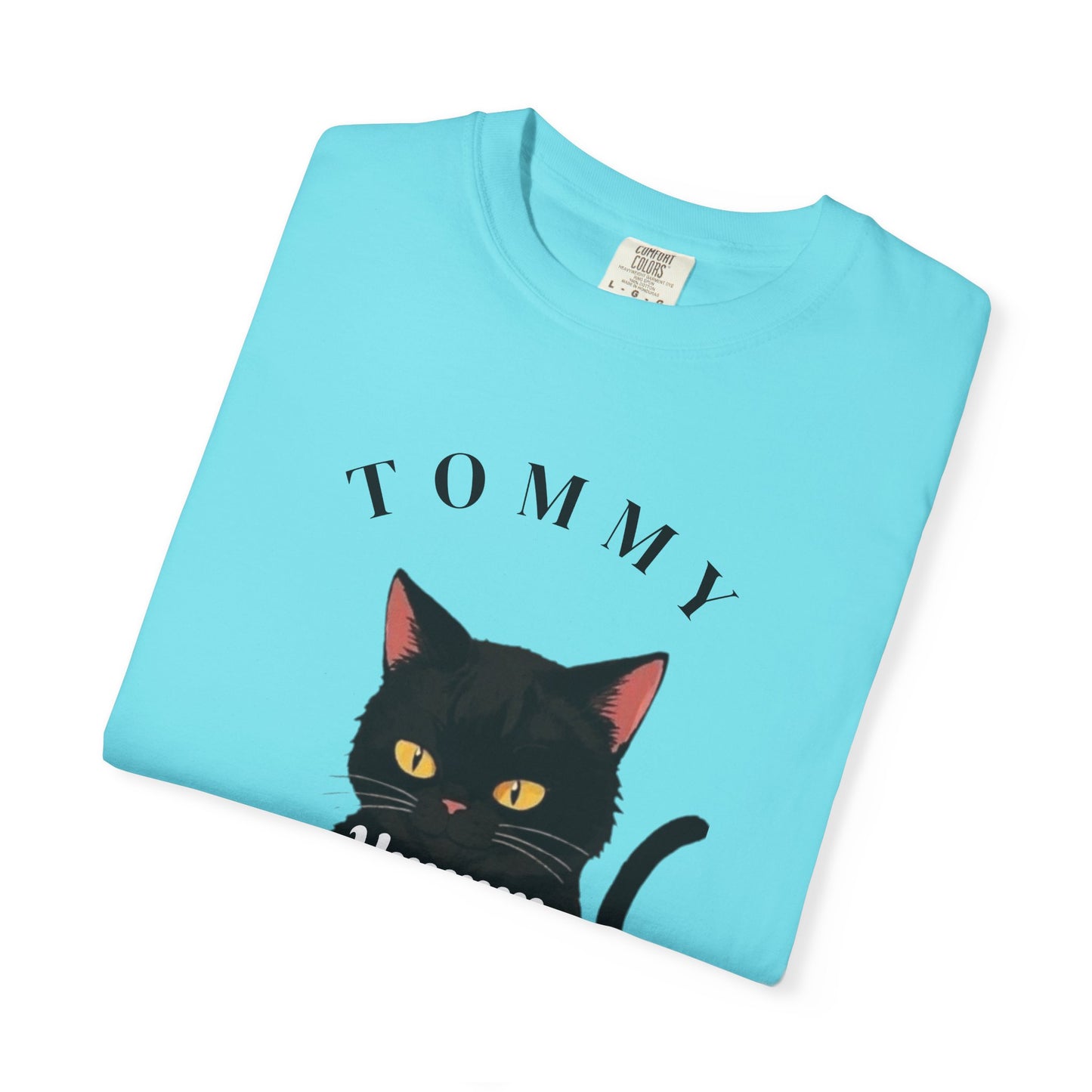 Funny Cat T-Shirt - Tommy the Cat Eats Spaghetti, Gift for Cat Lovers, Cute Pet Apparel, Relaxed Summer Tee, Cat-Themed Clothing