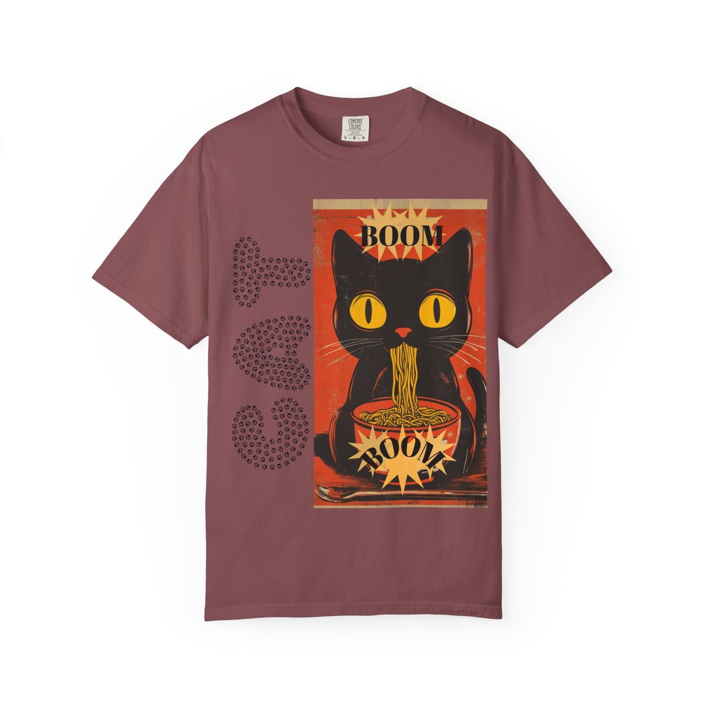 Noodle Cat Graphic Tee, Cute Cat T-Shirt, Animal Lover Gift, Foodie Apparel, Funny Gift for Her, Relaxed Fit Unisex Shirt