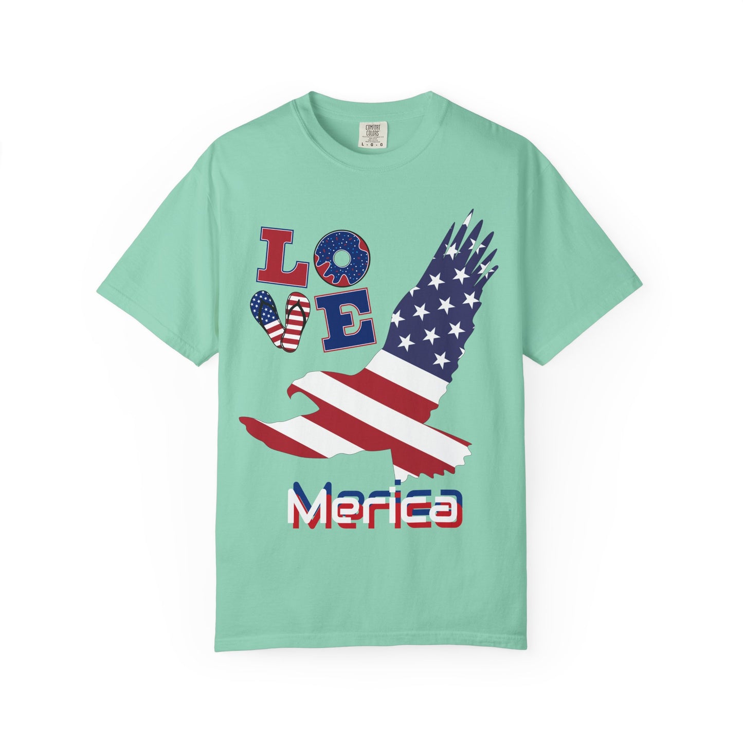 Patriotic Graphic T-Shirt, Love Merica Tee, July 4th Apparel, Unisex Independence Day Shirt, USA Pride Gift, Casual Summer Top